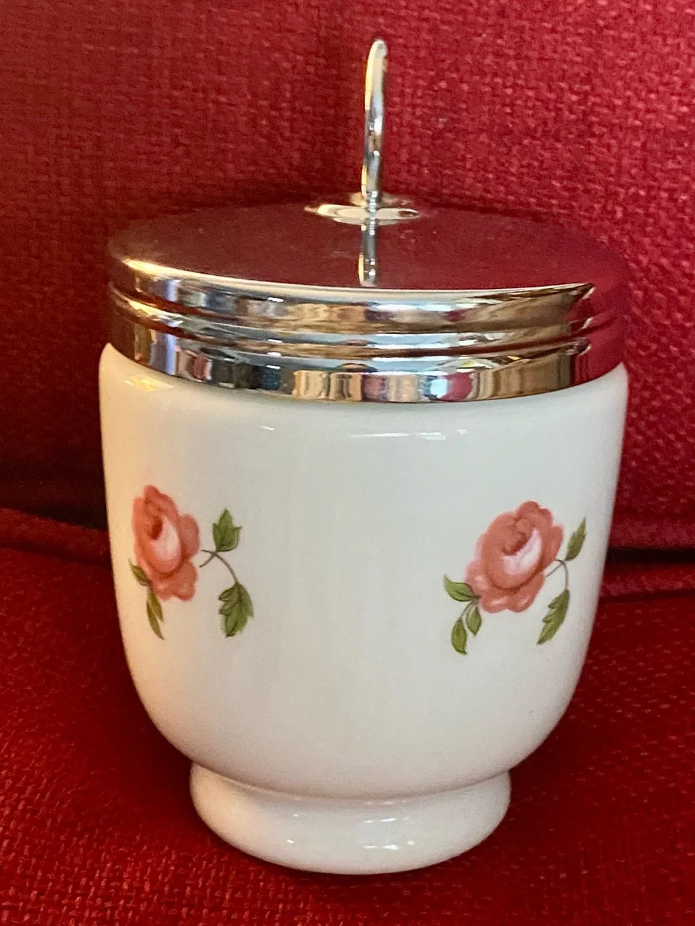 Royal Worcester Egg Coddler with Lid Bone China with Floral Accent